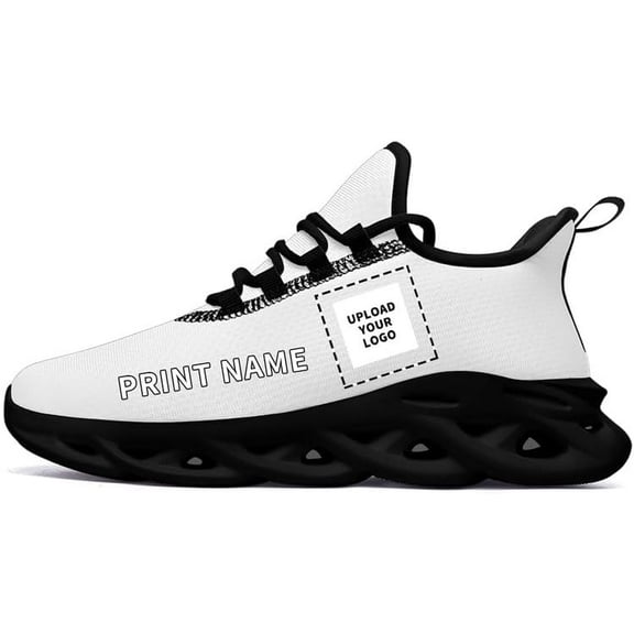Custom Solid Color Sneakers for Men Women Print with Your Need Personalized Running Walking Tennis White Black Sports Shoes