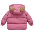 thumbnail image 4 of Jackets for Girls Toddler Kids Boys Girls Cute Solid Color Plush Cute Winter Thick Casual Keep Warm Hooded Coat Jackets Winter Down Coats Pinks 12 Months, 4 of 4