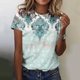 thumbnail image 2 of Tops de Ajuste Suelto para las Mujeres Sudadera Casual Impresa Manga Corta Cuello Redondo Superior, Poliéster, 2 of 5