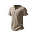 thumbnail image 2 of Franhais Men Casual Shirt, Short Sleeve Round Neck Buttons Solid Loose Party Street Spring Summer Tops, 2 of 5