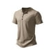 thumbnail image 2 of Lucakuins Hombres Camisa Casual, Manga Corta Cuello Redondo Botones Sólido Suelto Fiesta Calle Primavera Verano Tops Lucakuins  moda, 2 of 5