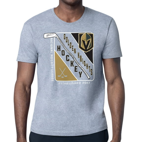 Men's Starter Heather Gray Vegas Golden Knights Shield Graphic T-Shirt