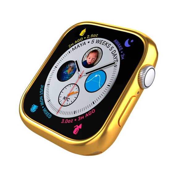 Case Compatible Apple Watch Series 3, Shock Proof Protective Silicone Bumper Resistant TPU Protector Case Cover Replacement for Apple Watch Apple Watch Series 1, 2 & 3 Cellular (Gold, 38mm)
