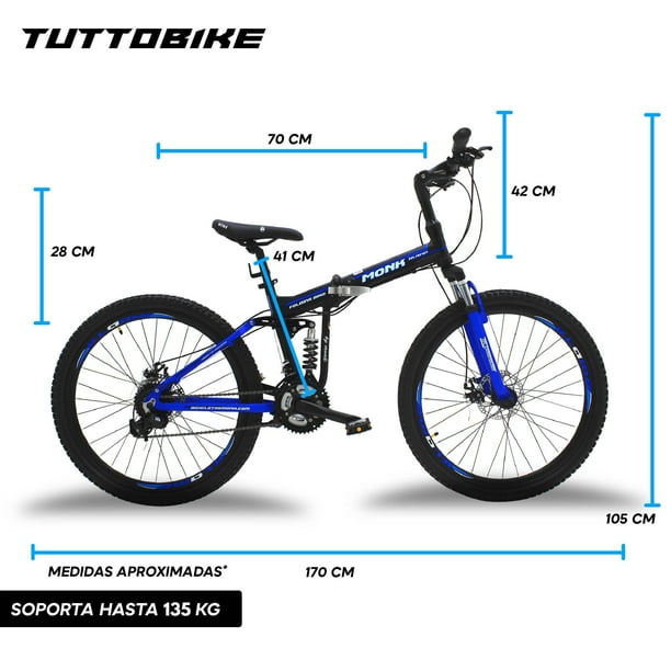 Bicicleta Montaña Rodada 26 24 Velocidades Plegable Klamp Monk