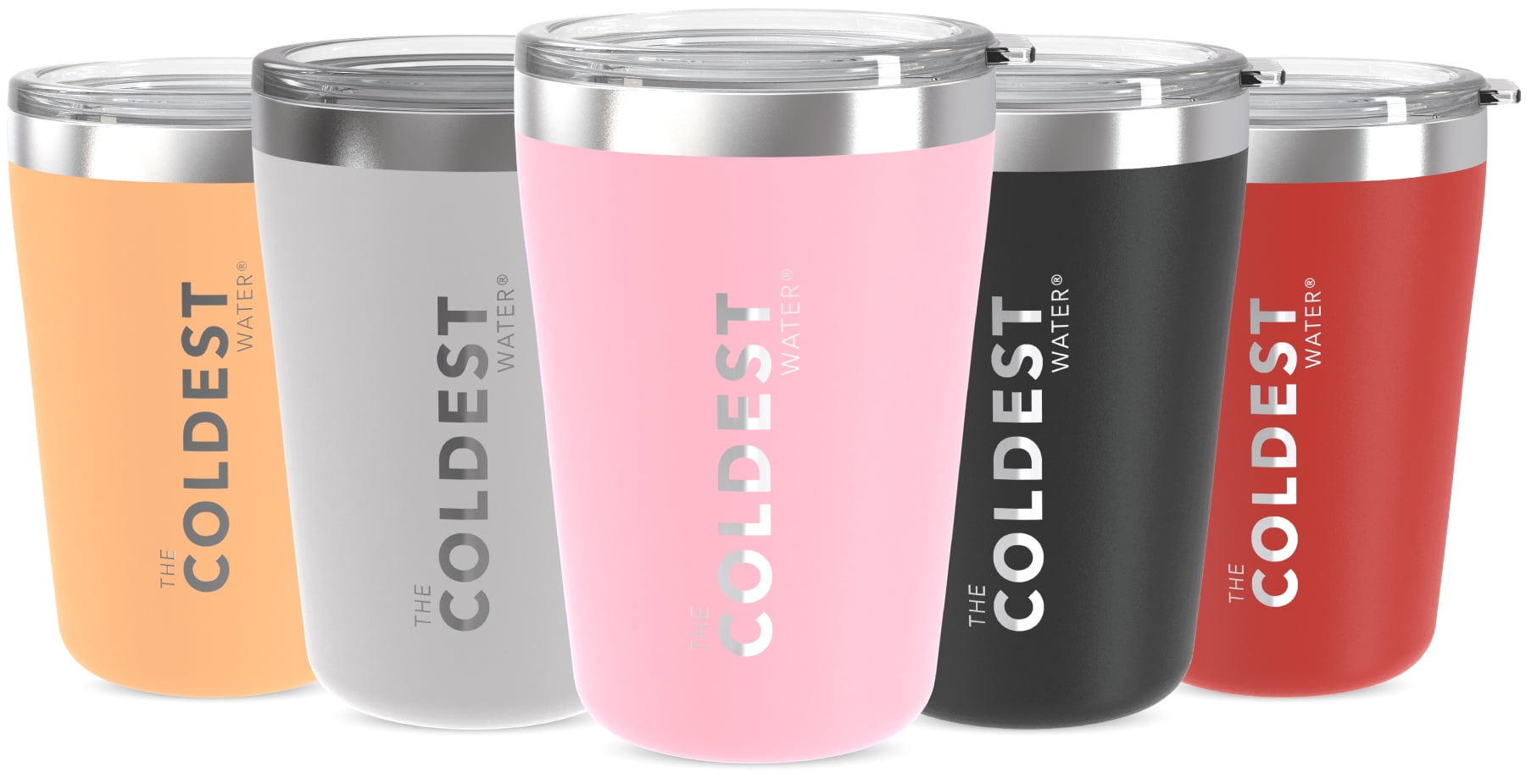 COLDEST Insulated Tumbler Cup with Sliding Lid Reusable Stainless Steel Water Bottle Iced