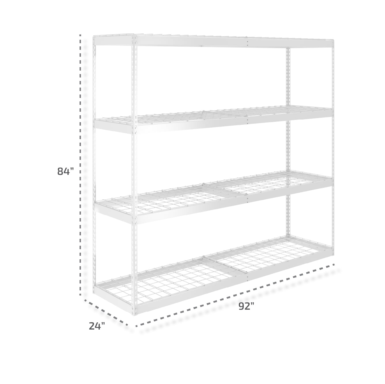 MonsterRAX 24" x 92" x 84" Garage Shelving Rack - White
