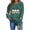 Army Green, variant on Womens Crewneck Sweatshirt Halloween Ghost Print T Shirt Spooky Season Long Slevve Tops Fall Tee Shirts Army Green M