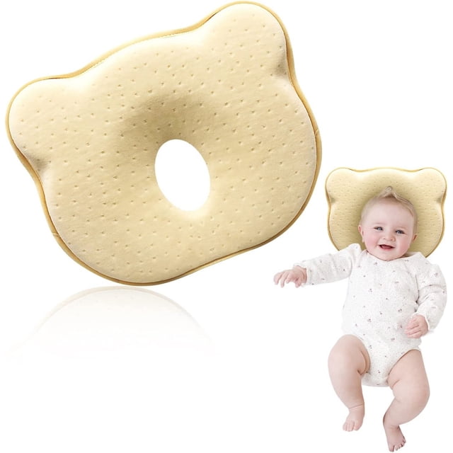 Almohada de espuma para bebés con memoria, evita que la cabeza quede plana