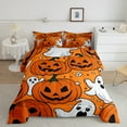 thumbnail image 2 of Manfei Spooky Pumpkin Bedding Queen Comforter Set, Gothic Ghost Down Comforter, Horror Halloween Reversible Duvet Insert, Ultra Soft Bedroom Decoration, 3pcs, 2 of 8