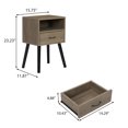 thumbnail image 6 of Topcobe Minimalist Night Stand for Bedroom Living Room w/ Splayed Legs, 2 Pack Modern Design Lamp Table for Home Office Hotel, Portable Bedside End Table for Dorm Small Spaces w/ Shelf & Drawer, Brown, 6 of 11