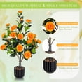 thumbnail image 3 of Artificial Camellia Tree 2 Pack, 36"Faux Camellia Plant in Pot with Orange Flowers, Greenery Potted Plant for Indoor Outdoor Office Home Porch Decor, Orange,Gift for Mother's day, 3 of 9