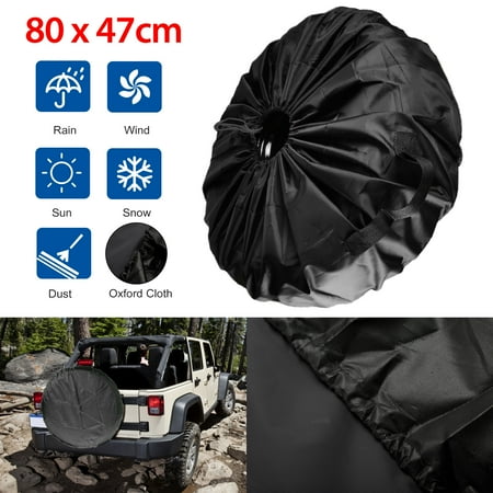18.5-31.5inch Spare Tire Cover, EEEkit Tough Tire Wheel Soft Cover for 18.5-31.5inch Entire Wheel Size, Black Wheel Cover Fit for Jeep, Trailer, RV, SUV, Truck