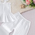 thumbnail image 6 of TOWED22 Toddler Girl Outfits Sleeveless Top Bell Bottoms Set Baby Girls Ruffle T Shirt Flare Pants Spring Summer Clothes(White,4-5 Y), 6 of 6