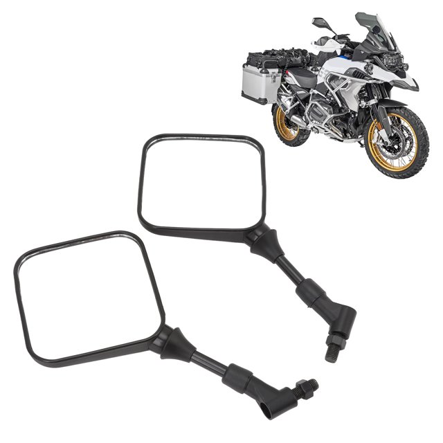 M10 Rétroviseurs de Guidon, Rétroviseurs Carrés pour Moto 1 Paire Angle de Vision Large pour Quads Scooters