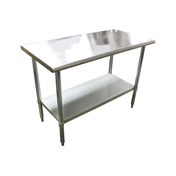Excellante 30" x 48" x 35", 430 stainless steel worktable, flat top, comes in set