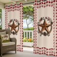 thumbnail image 2 of Outdoor Curtains for Patio Waterproof Barn Star Wreath Indoor/Outdoor Curtain Tiebacks Berry Red Buffalo Plaid Privacy Curtain Sun Block Grommet Drapes for Pergolas Gazebo Porch 2 Panel 54x108 Inch, 2 of 9