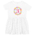 thumbnail image 3 of Inktastic 3rd Birthday Flower Wreath 3 Year Old Girl Girls Toddler Dress, 3 of 5
