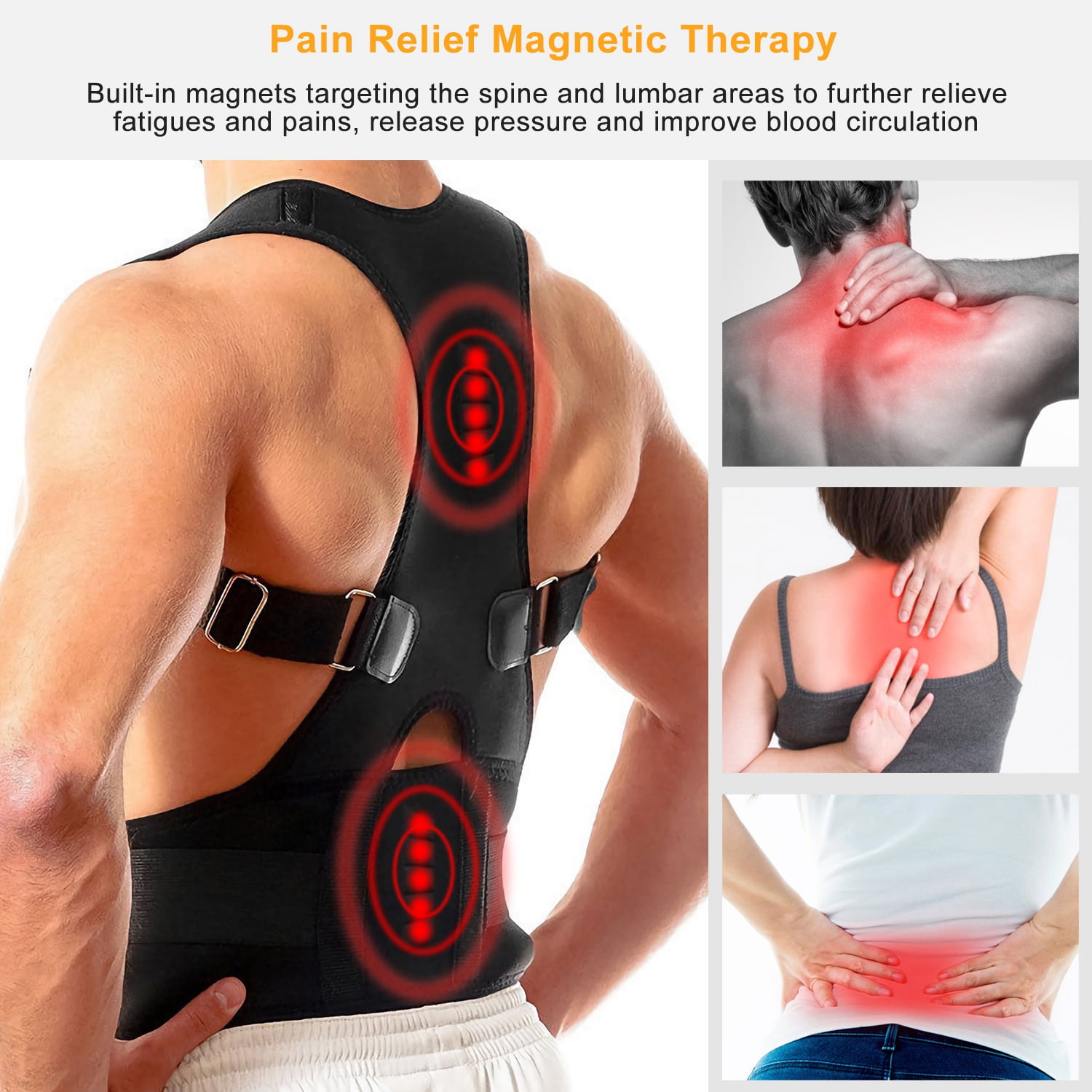 Back Posture Corrector Belt Shoulder Lumbar Brace Spine Support Adjust -  MAYAMEDICA