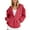 ZB-Red, variant on Jsaierl Oversized Zip Up Hoodie for Women Baggy Loose Basic Zipper Hooded Sweatshirt Coat Y2K Jacket