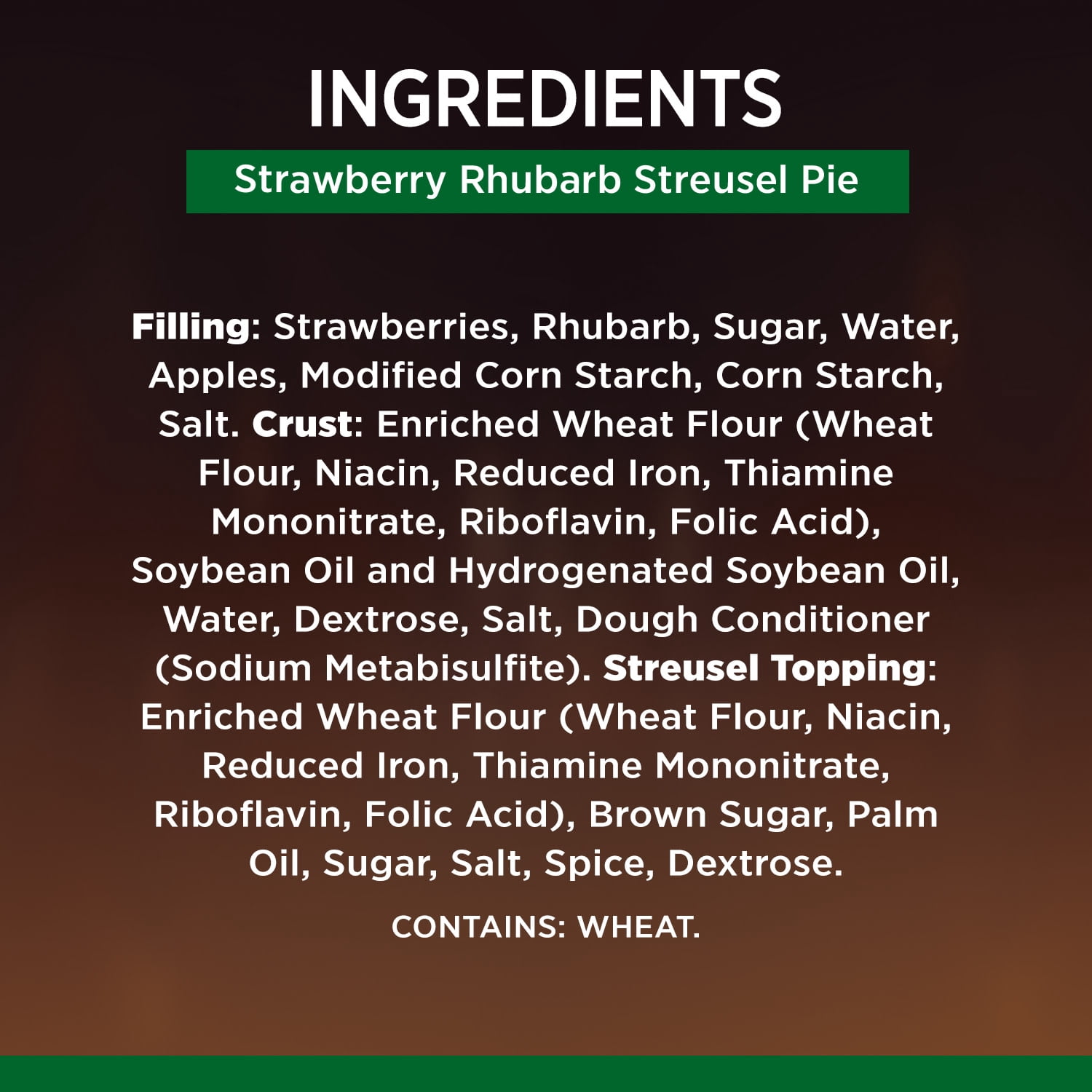 Marie Callender's Strawberry Rhubarb Streusel Pie, Ready to Bake Frozen Dessert, 33 oz.