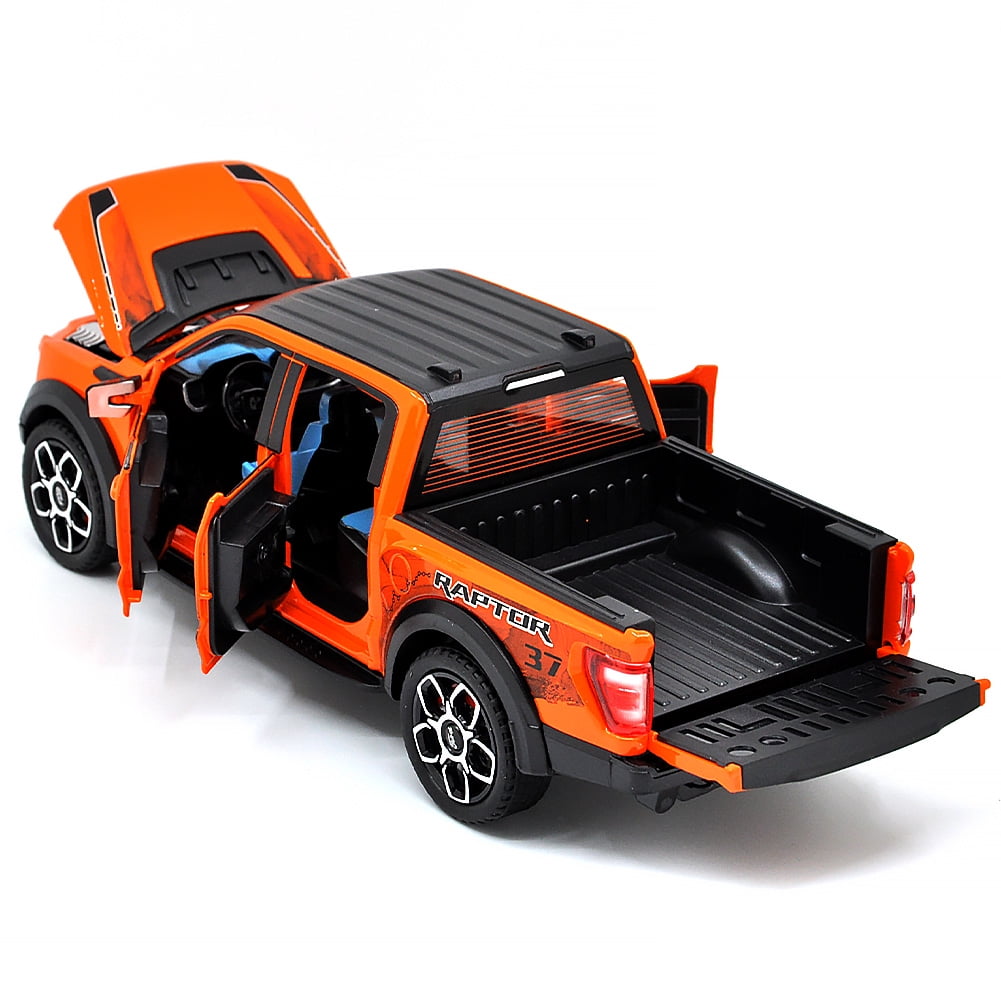 1: 20 Suitable for Ford Raptor F150 alloy die-casting metal car model, with sound, light and rebound functions, children's toy car collection, boys' birthday gift
