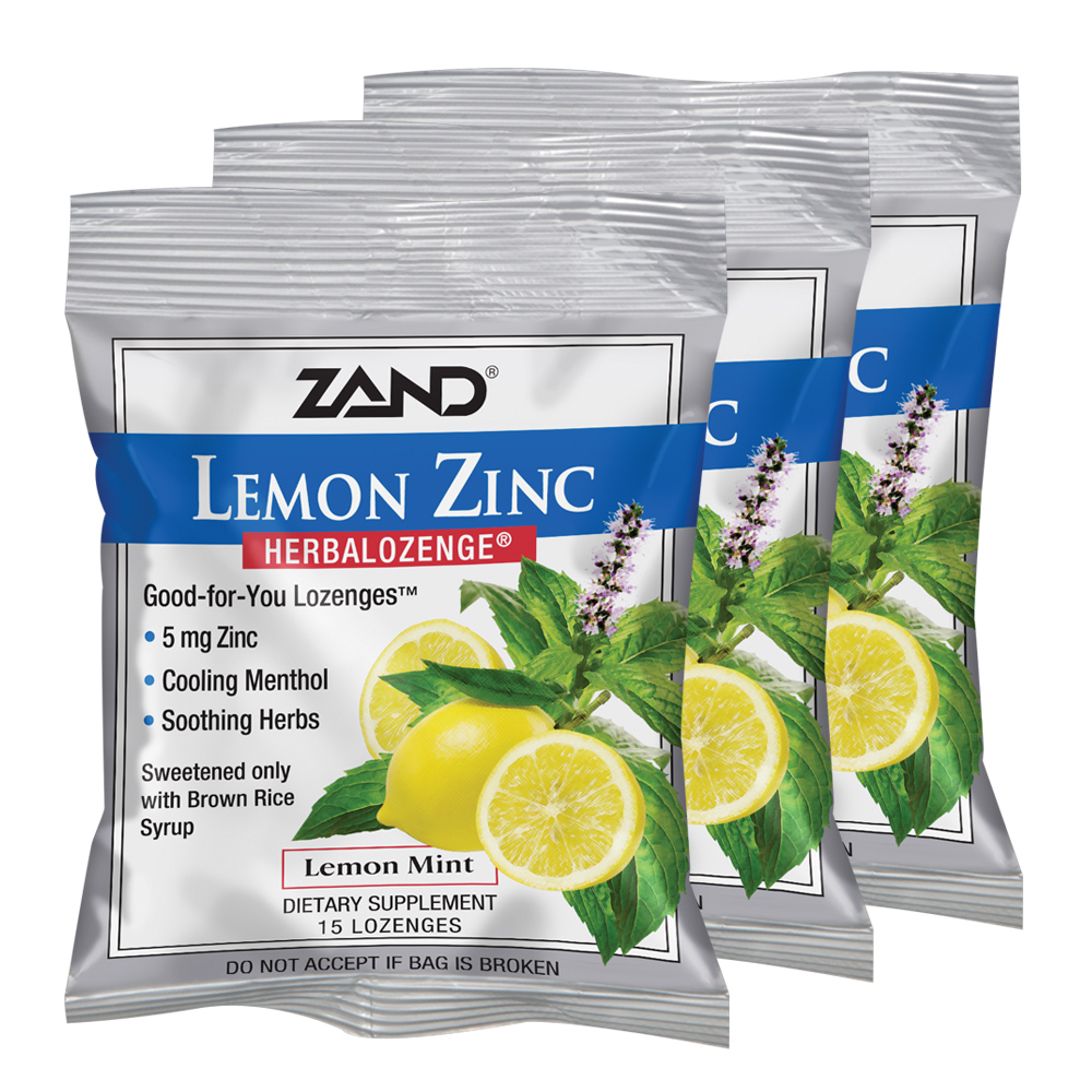 Zand HerbaLozenge Lemon Zinc Throat Lozenges No Corn Syrup, No Cane