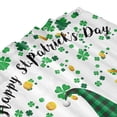 thumbnail image 5 of JOOCAR Happy St. Patrick's Day Shower Curtain, Green Clover Shamrock Leaf Irish Gnome Elf Design, Buffalo Check Plaid Decor Cloth Fabric Bathroom Curtains with Hooks Set 72 x 72 Inch, 5 of 6