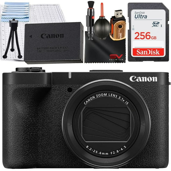 Canon PowerShot V1 Digital Camera with SanDisk 256GB Memory Card   Cleaning Pen   SV Premium Accessory Bundle (International Version)