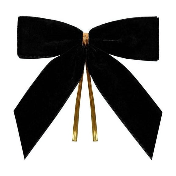 12 Pack Velvet Christmas Bows, Decorative Fabric Bows with Metal Fastener for Christmas Tree Wreath Garland Gift Wrapping Home Decor.Black