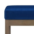 thumbnail image 4 of Milltown 27 inch Wide Solid Wood Contemporary Footstool Small Ottoman Bench in Blue, 4 of 8