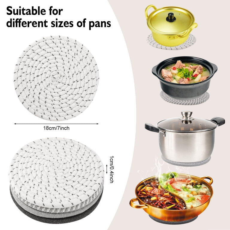 Prdigy 4-Piece Cotton Weave Round Pot Holders photo 2