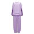 thumbnail image 5 of LYXSSBYX Sweatsuits 2pcs Sets Womens Women's Fashion Casual Color Oversized Sleeve Lounge Sets Casual Tops and Pants 2 Piece Outfits Sweatsuit, 5 of 7