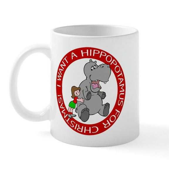 CafePress - Hippopotamus For Christmas Mug - 11 oz Ceramic Mug - Novelty Coffee Tea Cup