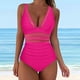 thumbnail image 2 of Gibobby Traje de baño completo mujer Traje de baño de malla de 1 pieza para mujer, Bikini acolchado con realce, traje de baño de entrenamiento, traje de (Rosa caliente,G), 2 of 5