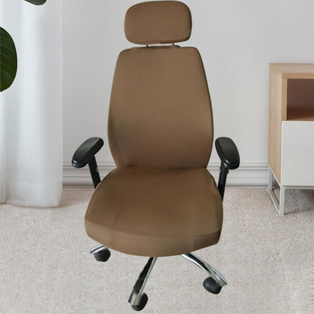 Computer Chair Slipcover Seat and Back Covers Comfortable Breathable Office Chair Covers for Swivel Chair Gaming Chair Office Rotating Chair Brown
