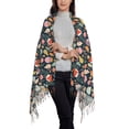 thumbnail image 3 of Cauagu Autumn Fox Owl Print Women Wrap Shawl tassels Scarves Retro Scarf 77.6"X28.3", 3 of 8