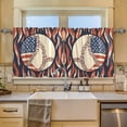 thumbnail image 2 of Yayeee Kitchen Curtains Tier Set of 2 Light Filtering 57"x24" Over Sink Window Panels, Baseball Pattern, 2 of 7
