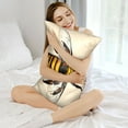 thumbnail image 3 of Bingfone Honey Bee Satin Pillowcase for Hair - Standard Size with Zipper Silky & Soft Pillow Covers,20x30 Inches, 3 of 6