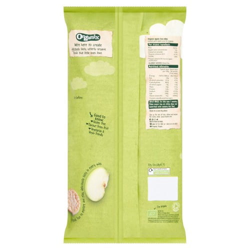 Organix Apple Rice Cake Clouds Organic Baby Snacks Multipack 7 months+ 72g, British Import (Pack of 3)