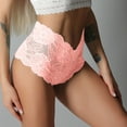 thumbnail image 2 of YDFCWXW Lace Panties for Women, High Waisted Sexy Underwear Plus Size Soft Stretch Full Coverage Panties Pink, XL, 2 of 5