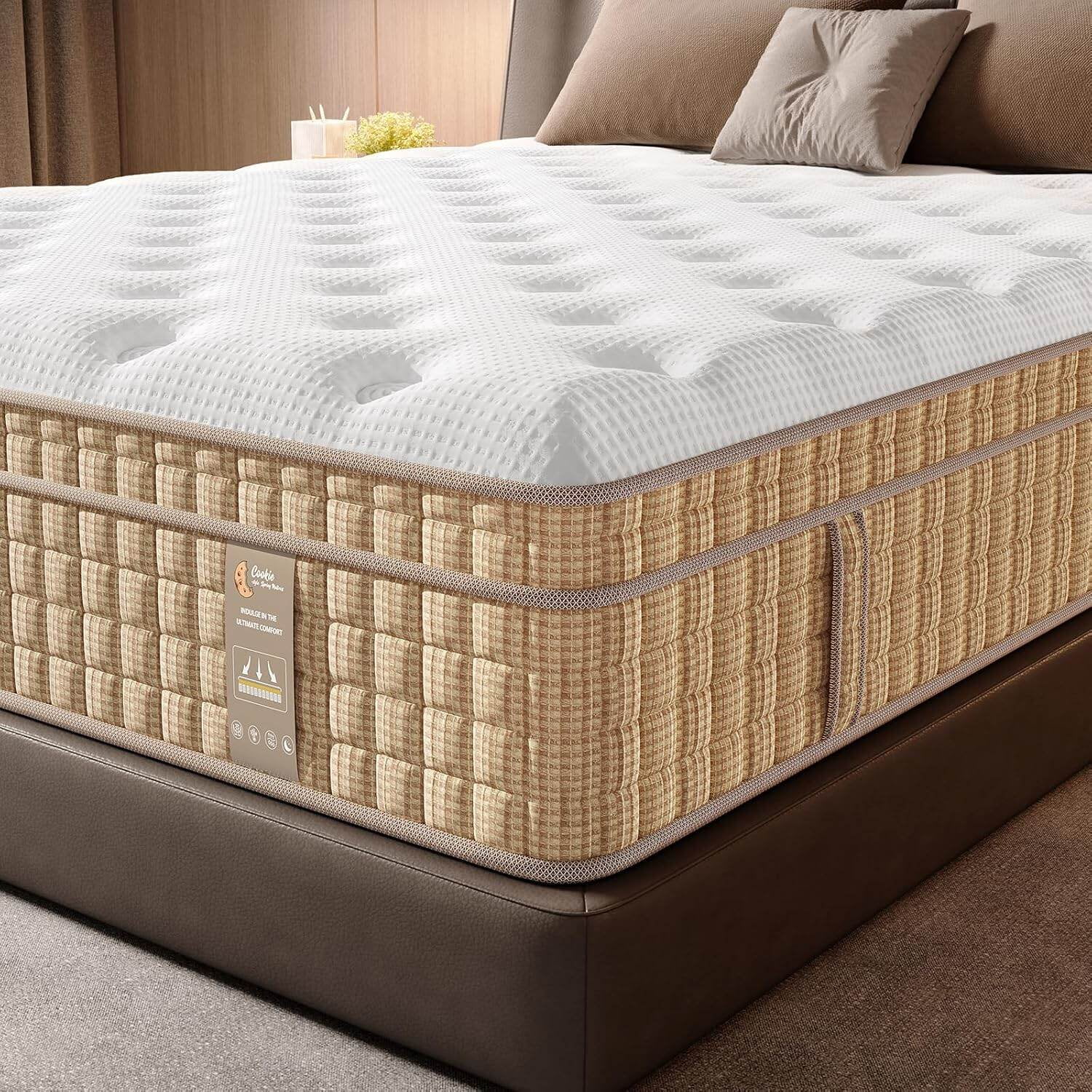 Memory Foam Mattresses Queen Mattress 14 Inch, 7-Zone Contouring Bed in a Box,Firm Hotel Collection Hybrid Mattresses with Extra Lumbar & Shoulder Support,Hybrid Mattresses