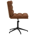 thumbnail image 3 of vidaXL Dining Chair Brown Faux leather, plywood, metal Adjustable, 3 of 6