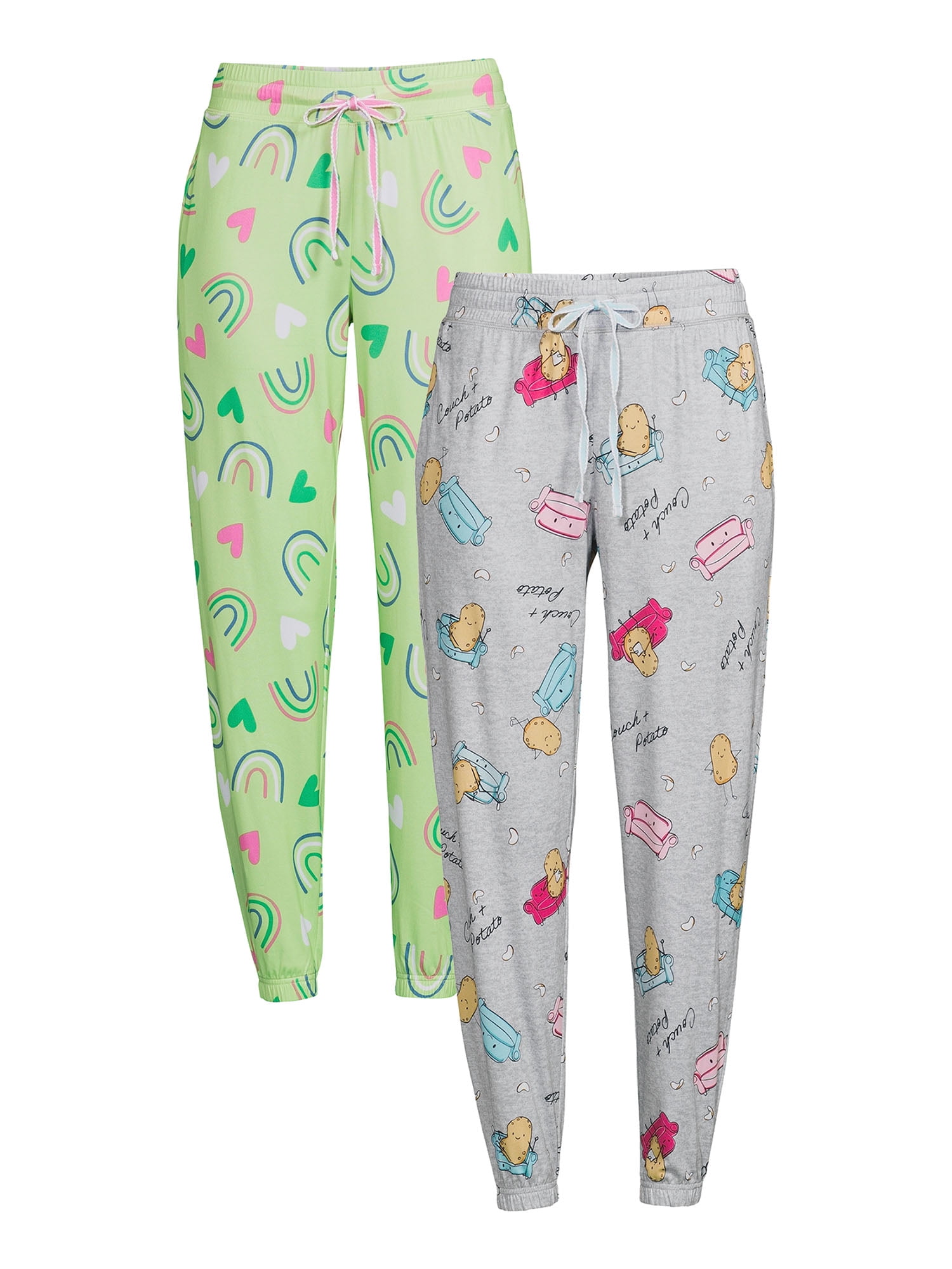 Secret Treasures Women’s and Women's Plus Printed Sleep Joggers, 2pack