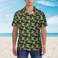 thumbnail image 4 of Daiia Camouflage Dinosaur Hawaiian Shirt for Men Gentle Cotton Regular Short Sleeve Casual-XX-Large, 4 of 9