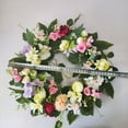 thumbnail image 5 of Spring Wreath for Front Door 15 Inch Artificial Summer Wreath with Wildflowers, Farmhouse Wall Decor for Home Indoor Outdoor Easter Holiday Party and Springtime Seasonal Decorations, 5 of 6