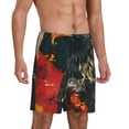 thumbnail image 2 of Fuzoiu Ink Style Bald Eagle Print Pajama Shorts for Men, Men's Pajama Bottoms,Mens Lounge Sleepwear,Pajama Pants with Pocket-4X-Large, 2 of 6