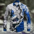 thumbnail image 2 of KANG Men's Christmas Fashion 3d Printed Casual Holiday Carnival Button Lapel Long Sleeved Shirt, 2 of 3