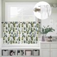 thumbnail image 5 of Kitchen Window Curtains Valance and Tier Set, Watercolor Cactus Flower Rod Pocket Tier Curtain Valance Set, Green Tropical Plants Light Filtering Cafe Curtains for Bedroom Living Room, 5 of 9