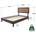thumbnail image 2 of Bme Nipe 14 Inch Bohemian Bed Frame with Adjustable Woven Headboard - Rustic & Vintage Unique Style with Acacia Wood - No Box Spring Needed - Easy Assembly - Twin, Walnut, 2 of 6