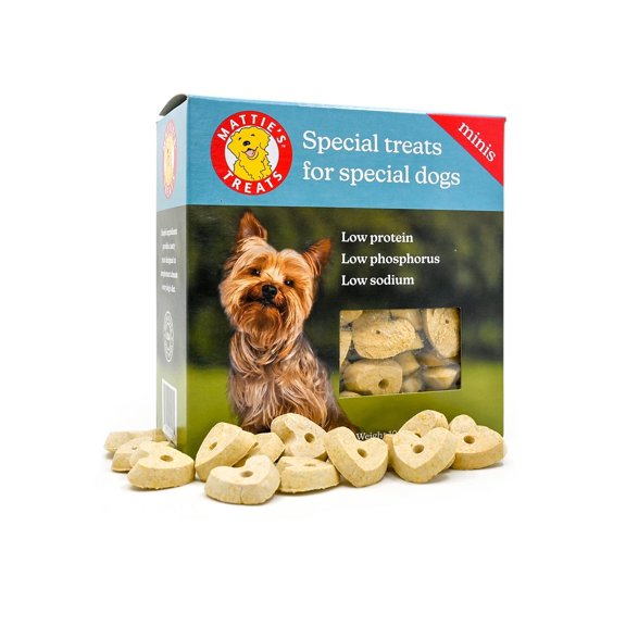 Mattie's Treats: 10oz Box, Mini Treats; Low Protein, Low Phosphorus, Low Sodium Dog Treats